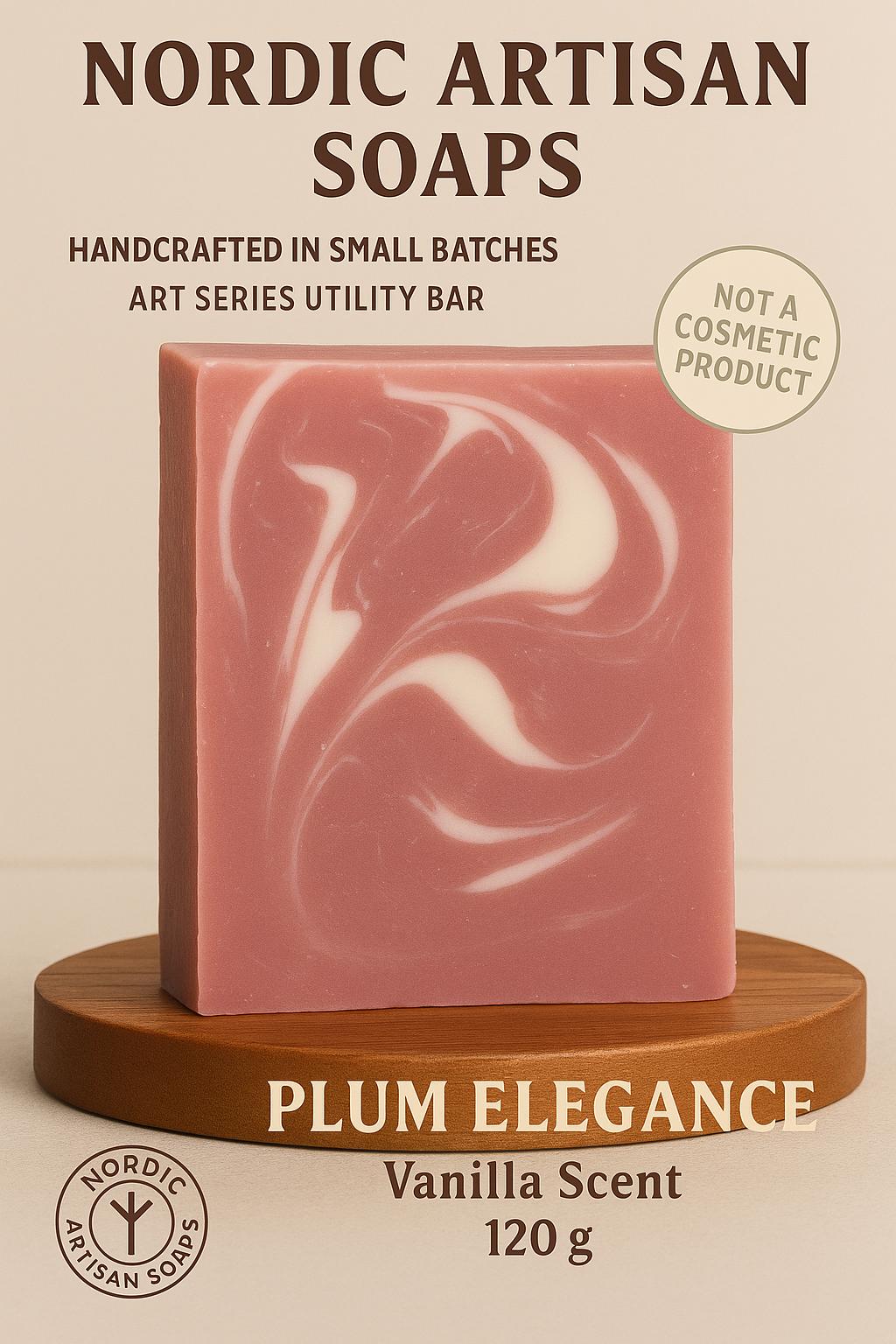 Plum Elegance Soap Bar –Art Series, Handcrafted