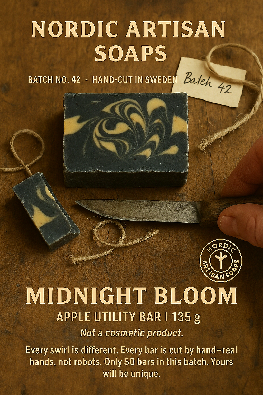 Midnight Bloom Soap Bar – Art Series, Handcrafted